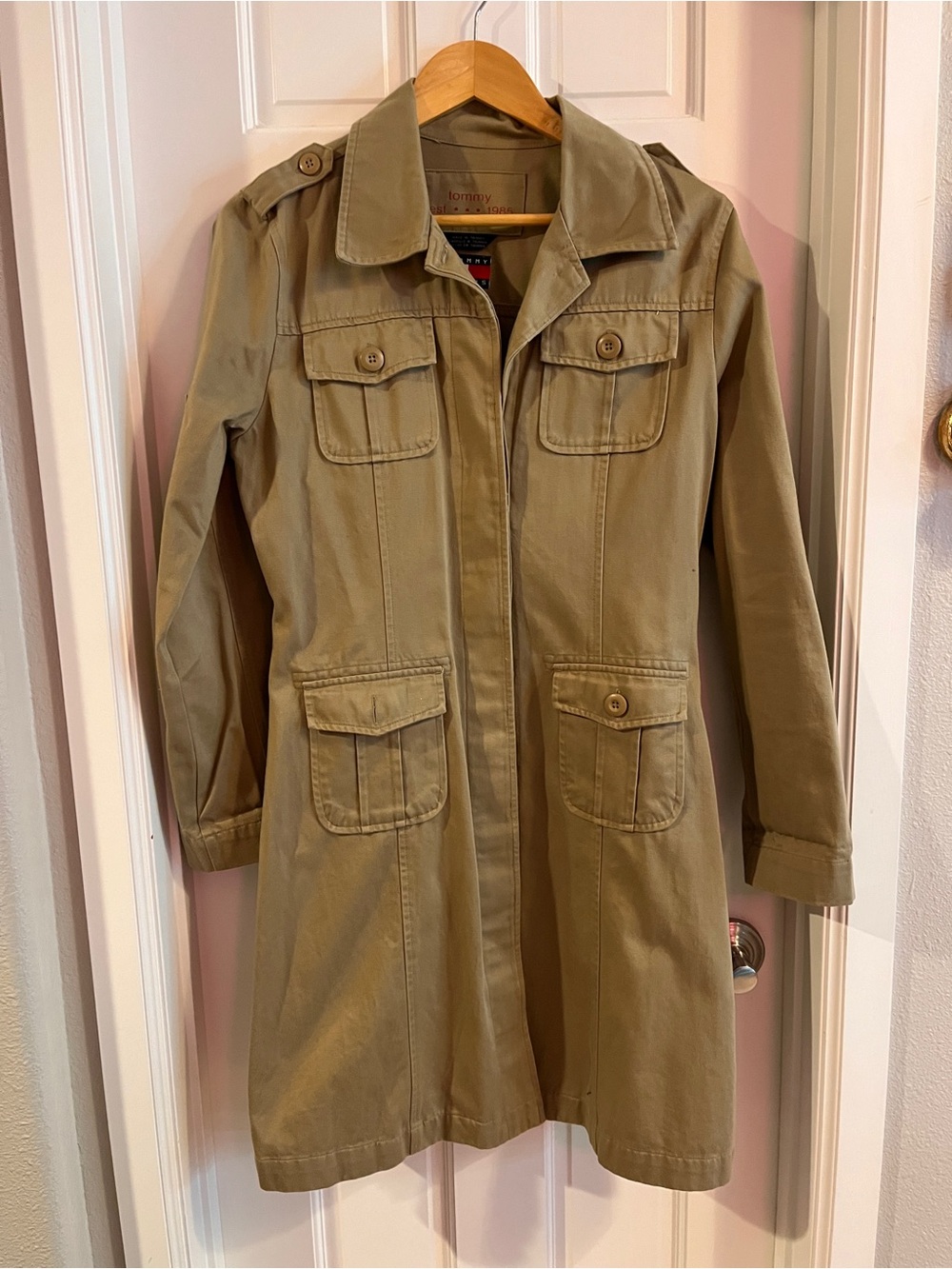 Tommy Hilfiger Khaki Utility Trench Coat